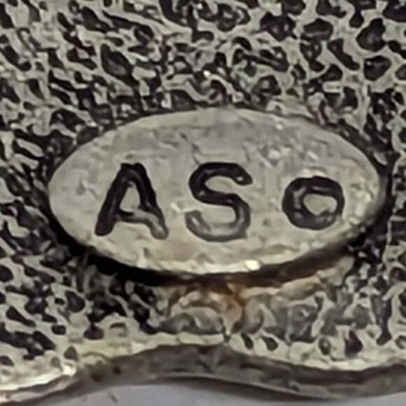 Vintage Signed AS Trio of Ghosts Brooch Pin Halloween Autumn Pewter Silver Tone - Picture 3 of 3